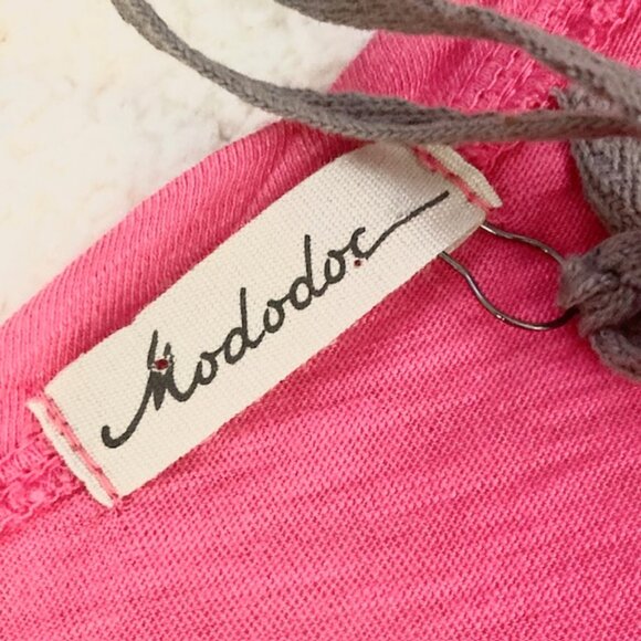 NWT $80 Mod O Doc Womens Small Pink Slub Jersey 3/4 Sleeve Tunic Flowy Tee Top - Picture 8 of 13